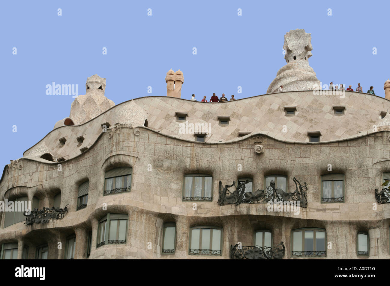 La Pedrera Casa Mila di Antoni Gaudì Barcellona Catalonia Spagna Foto Stock