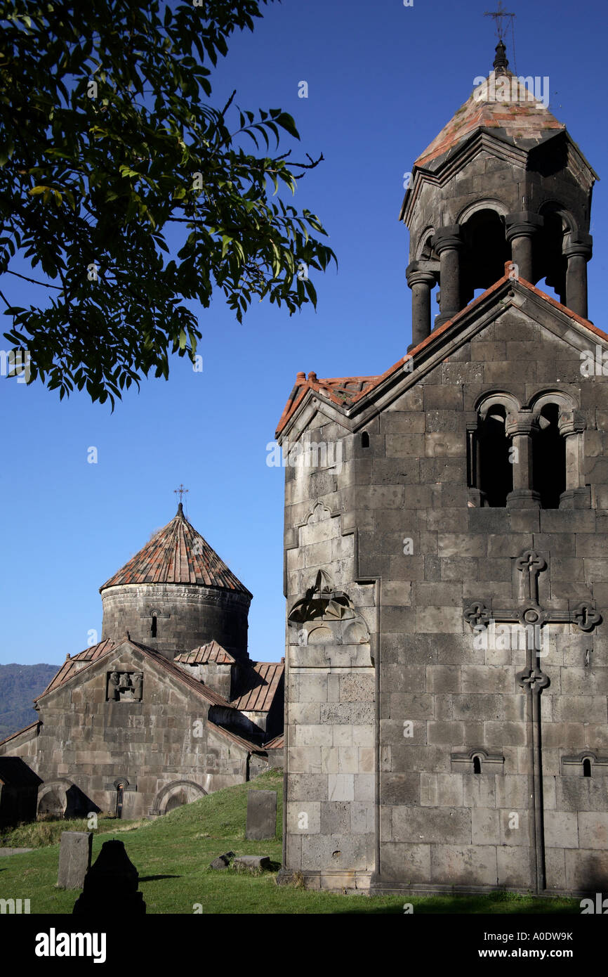 Haghpat Monastero ed il campanile, Armenia settentrionale, Asia sud-ovest Foto Stock