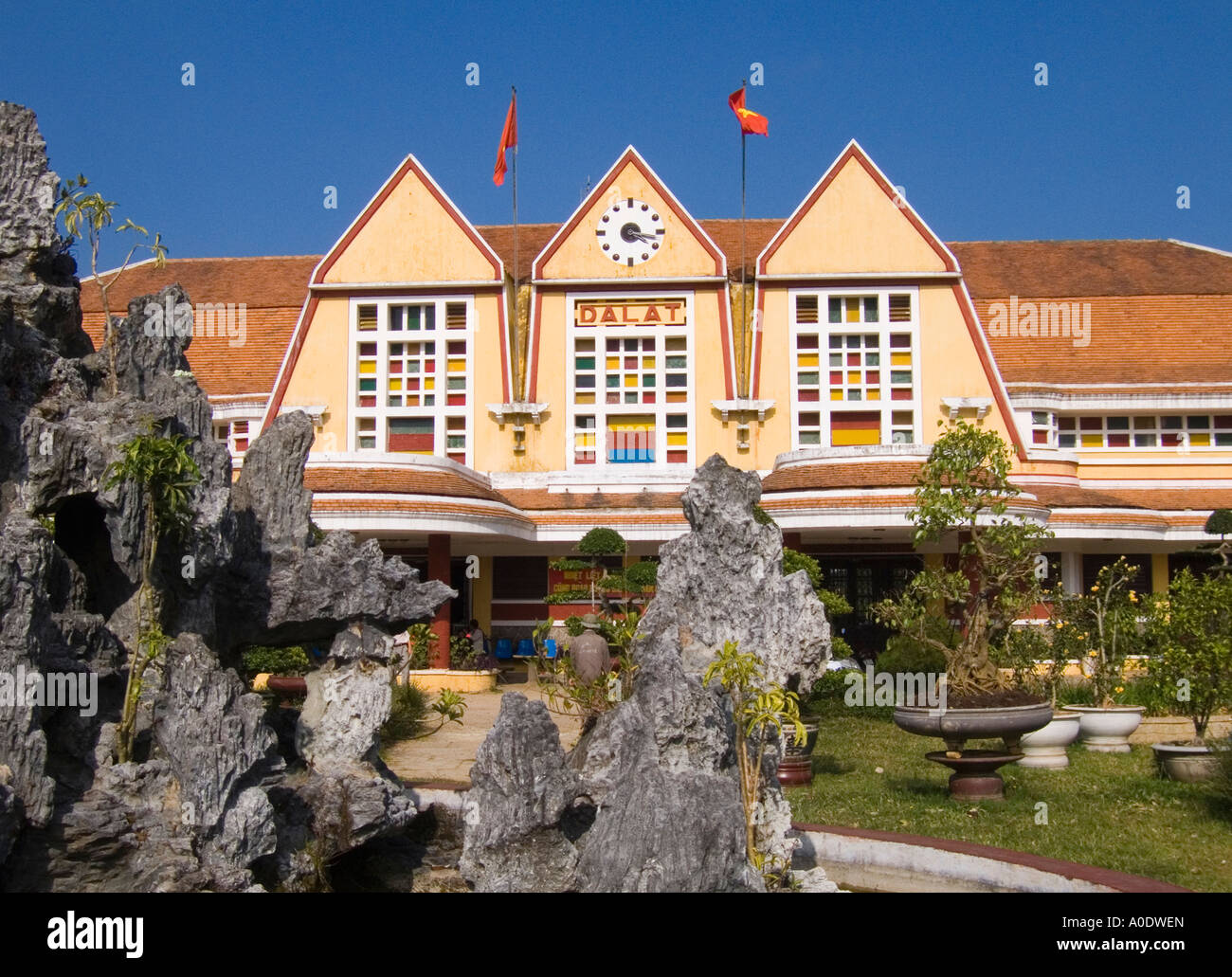 Dalat stazione ferroviaria, Highlands Centrali, Vietnam, sud-est asiatico. Foto Stock