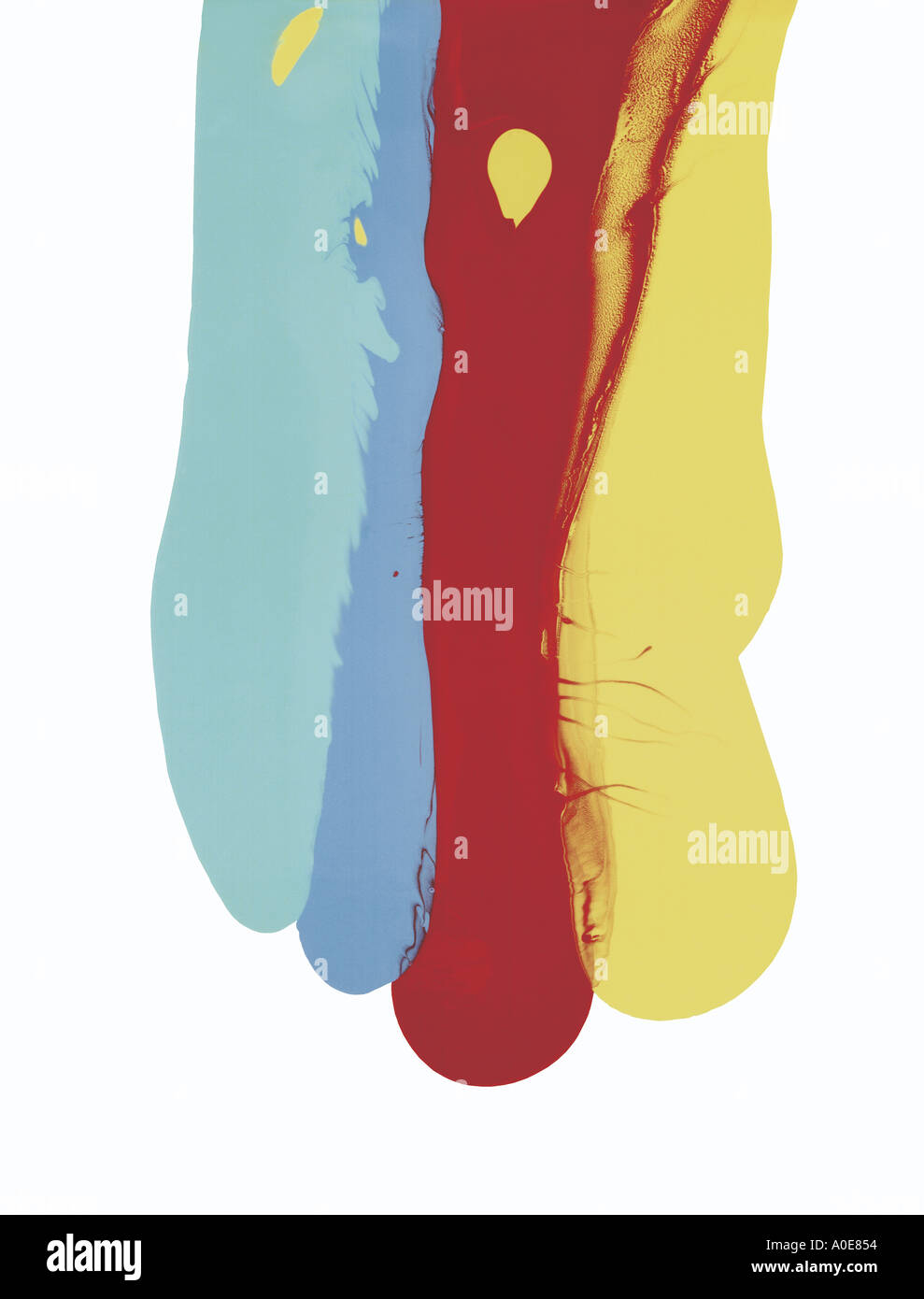Vernice di colore più una vernice o un inchiostro Pour Foto Stock