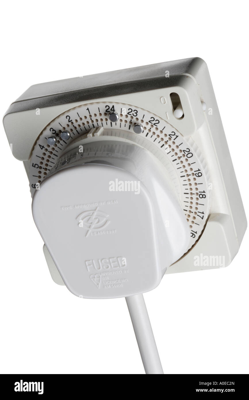 British spina elettrica 13 Amp nel Timer Foto Stock