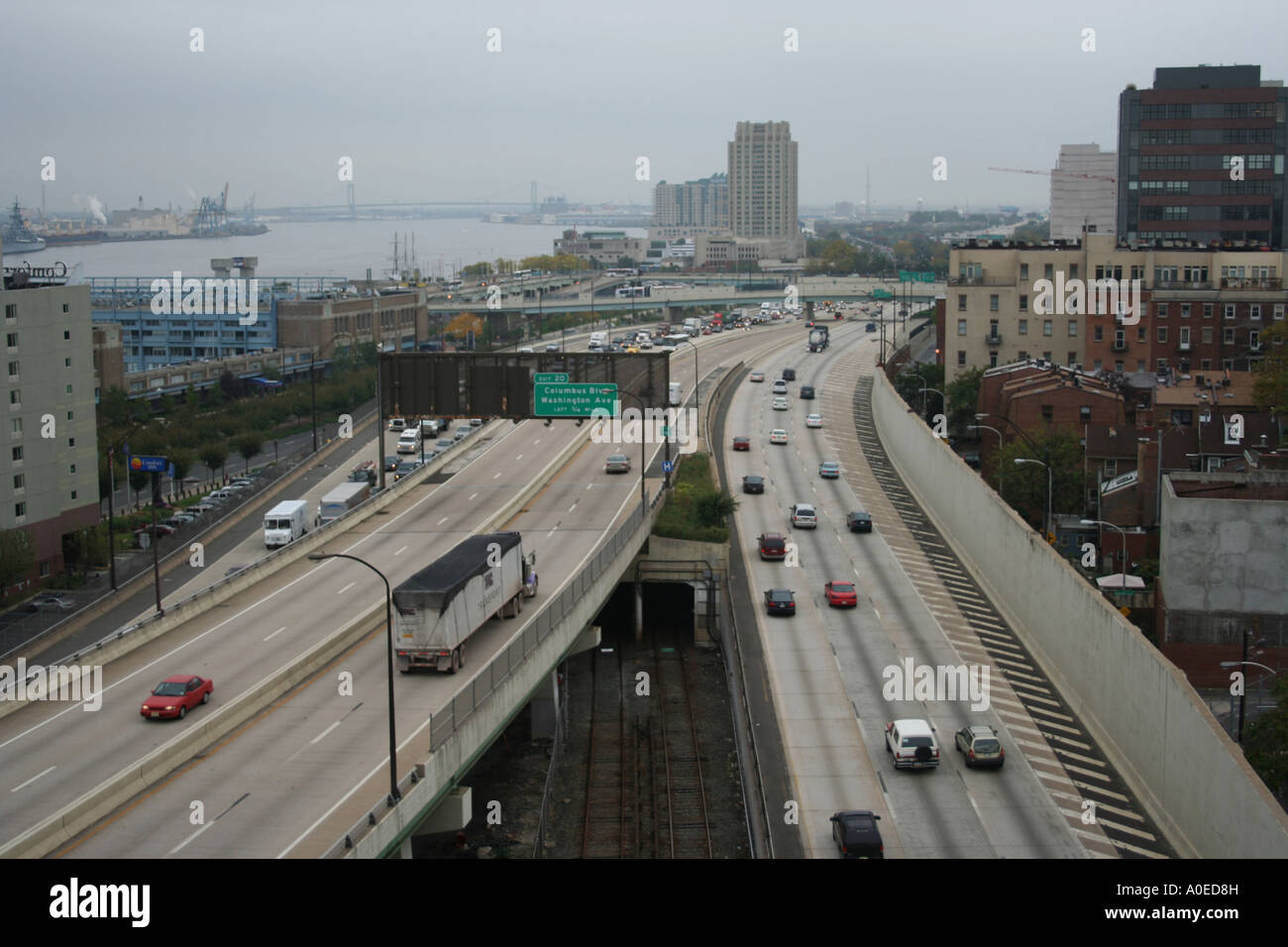 I-95 Interstate 95 a Filadelfia Pennsylvania Ottobre 2006 Foto Stock