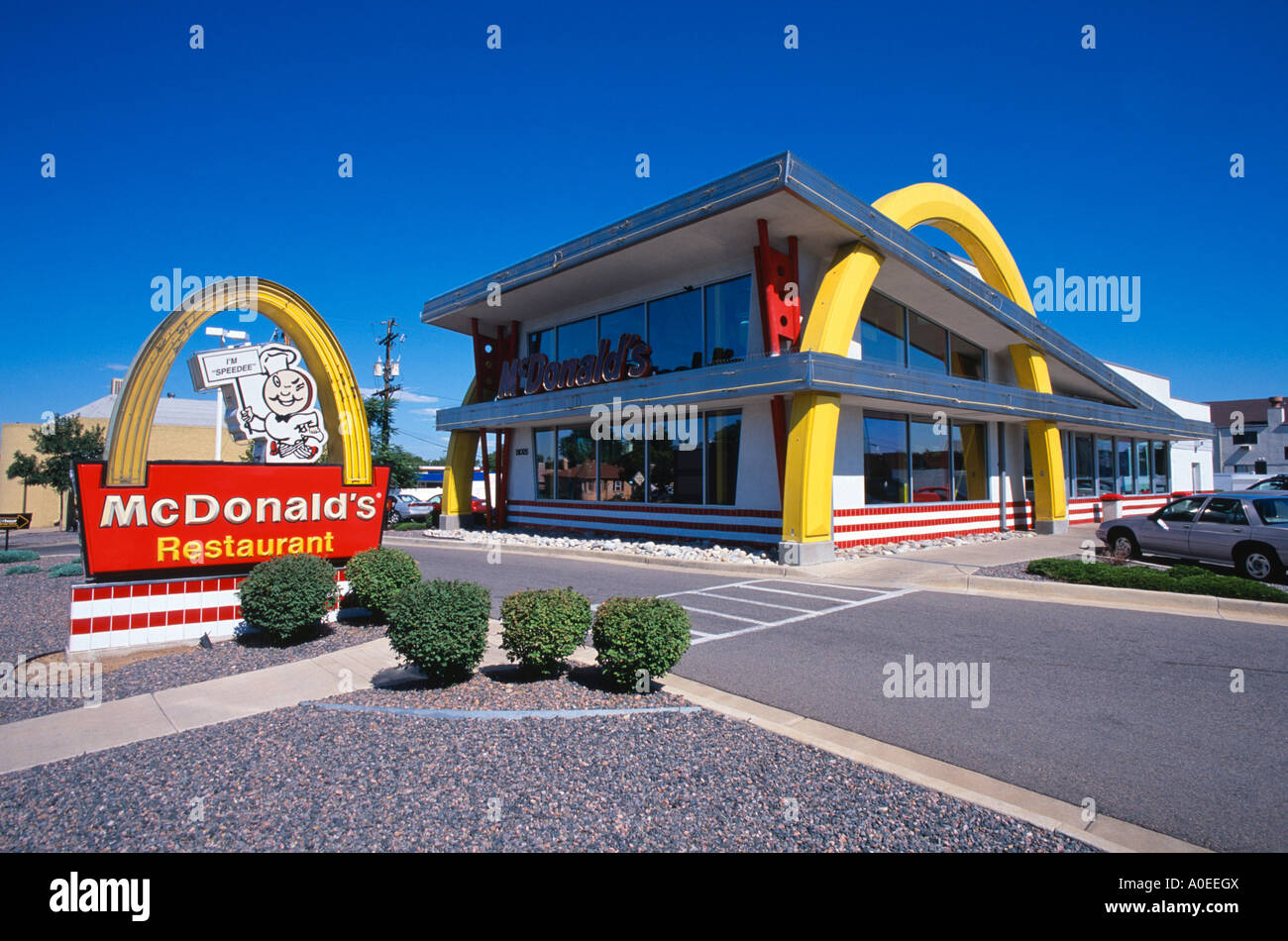 Il vecchio stile ristorante McDonald's in Denver Colorado USA Foto Stock