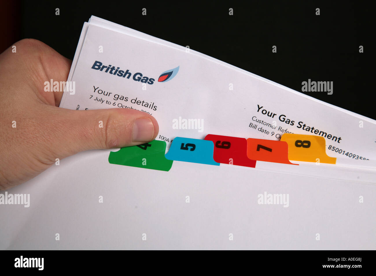 bolletta del gas di deposito Foto Stock
