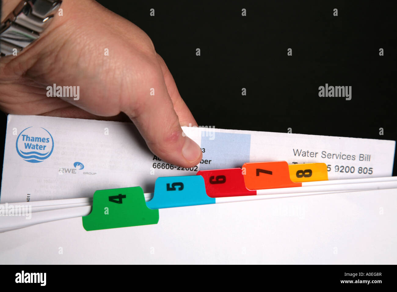 Utility di archiviazione bill Foto Stock