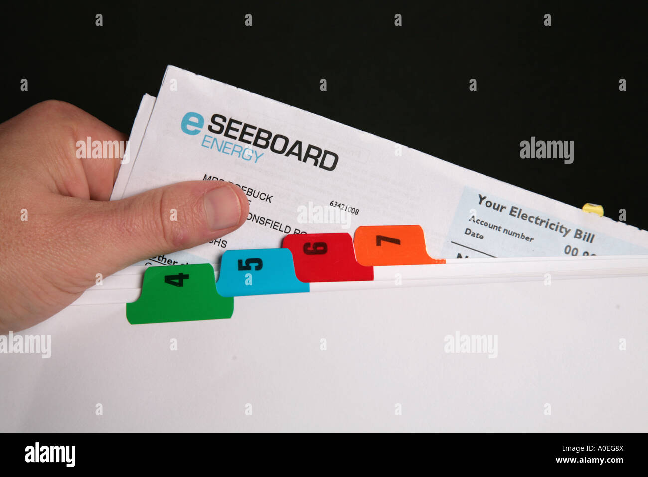 Utility di archiviazione bill Foto Stock