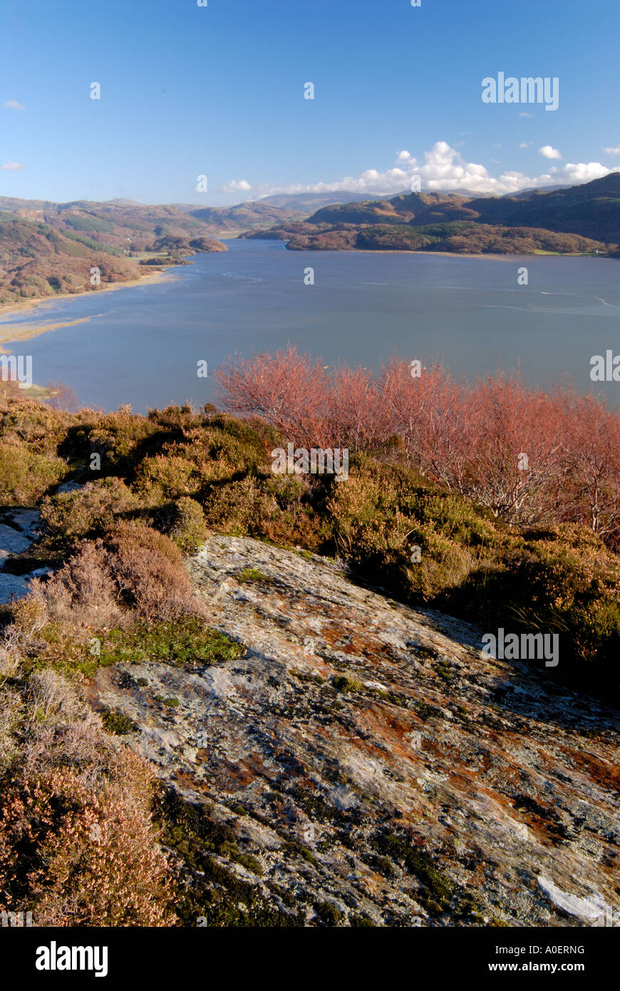 Afon Mawddach da Panorama a piedi Barmouth North West Wales Foto Stock