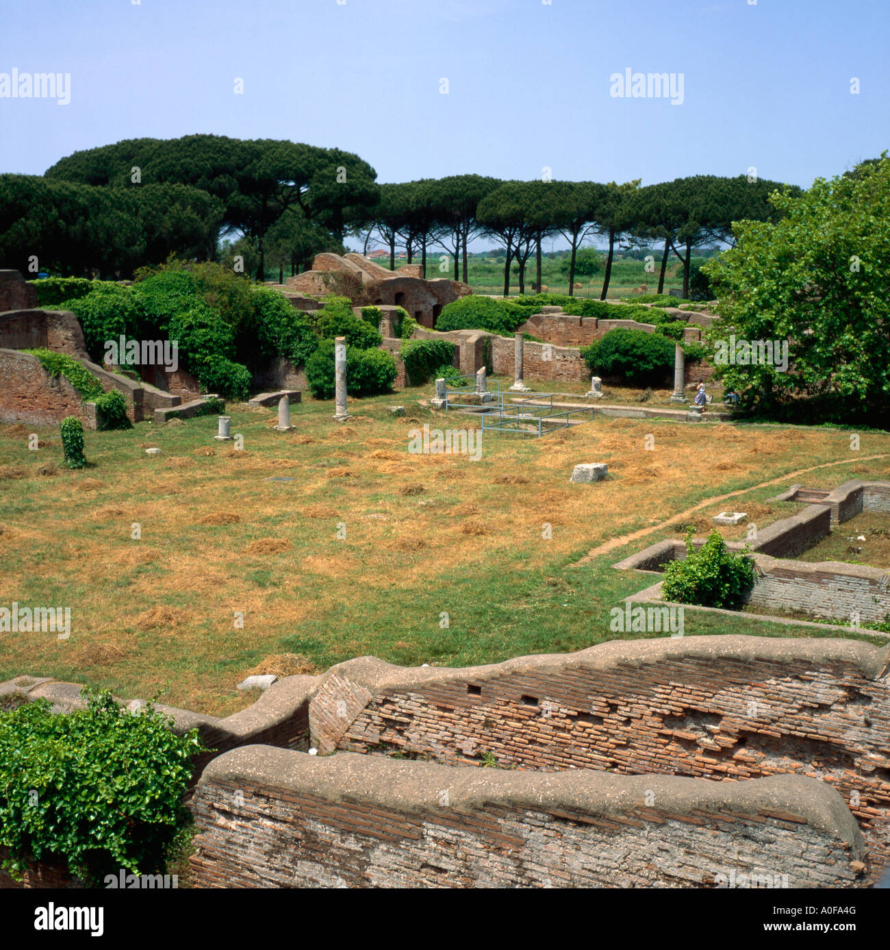 Rovine di Ostia Antica il porto antico di Roma Italia Foto Stock