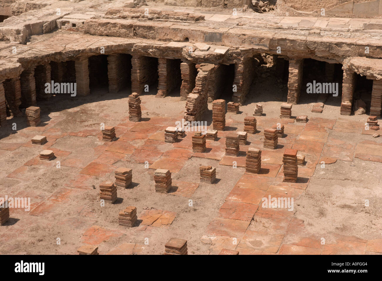 Cipro Kourion bagni pubblici rovine. casa di Eustolios Foto Stock