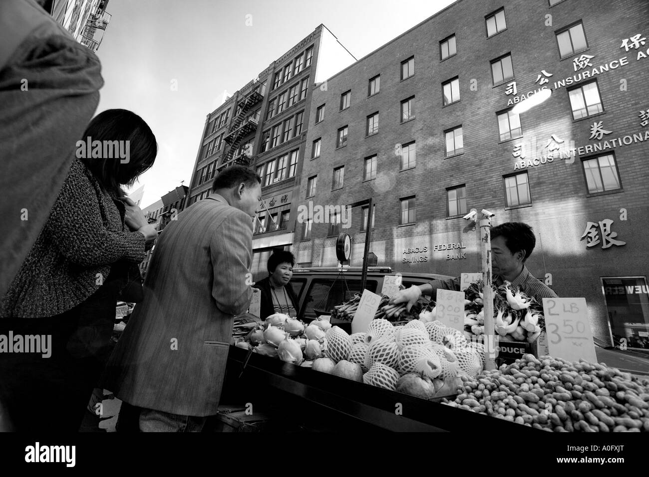 Fornitore di frutta a Chinatown Foto Stock