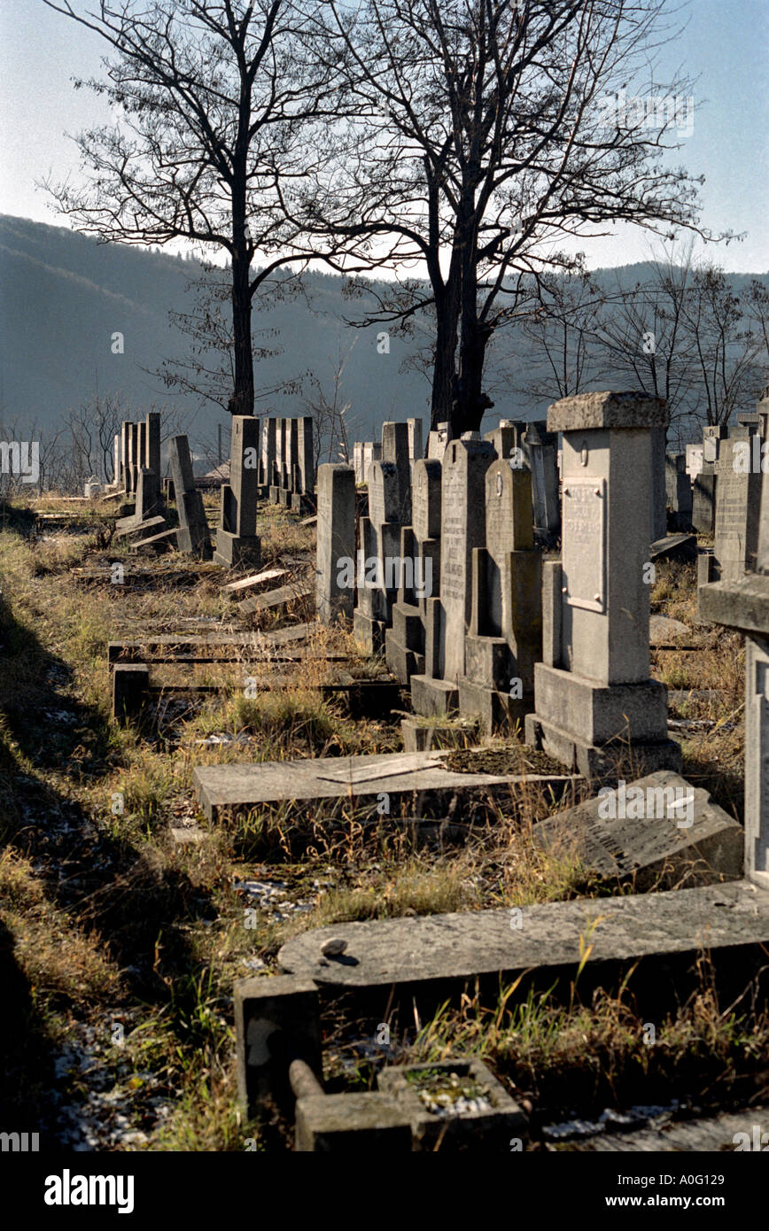 Vecchio Cimitero giudaica vicino a Piatra Neamt Moldavia lato orientale della Romania Romania Europa dell Est Europa Foto Stock