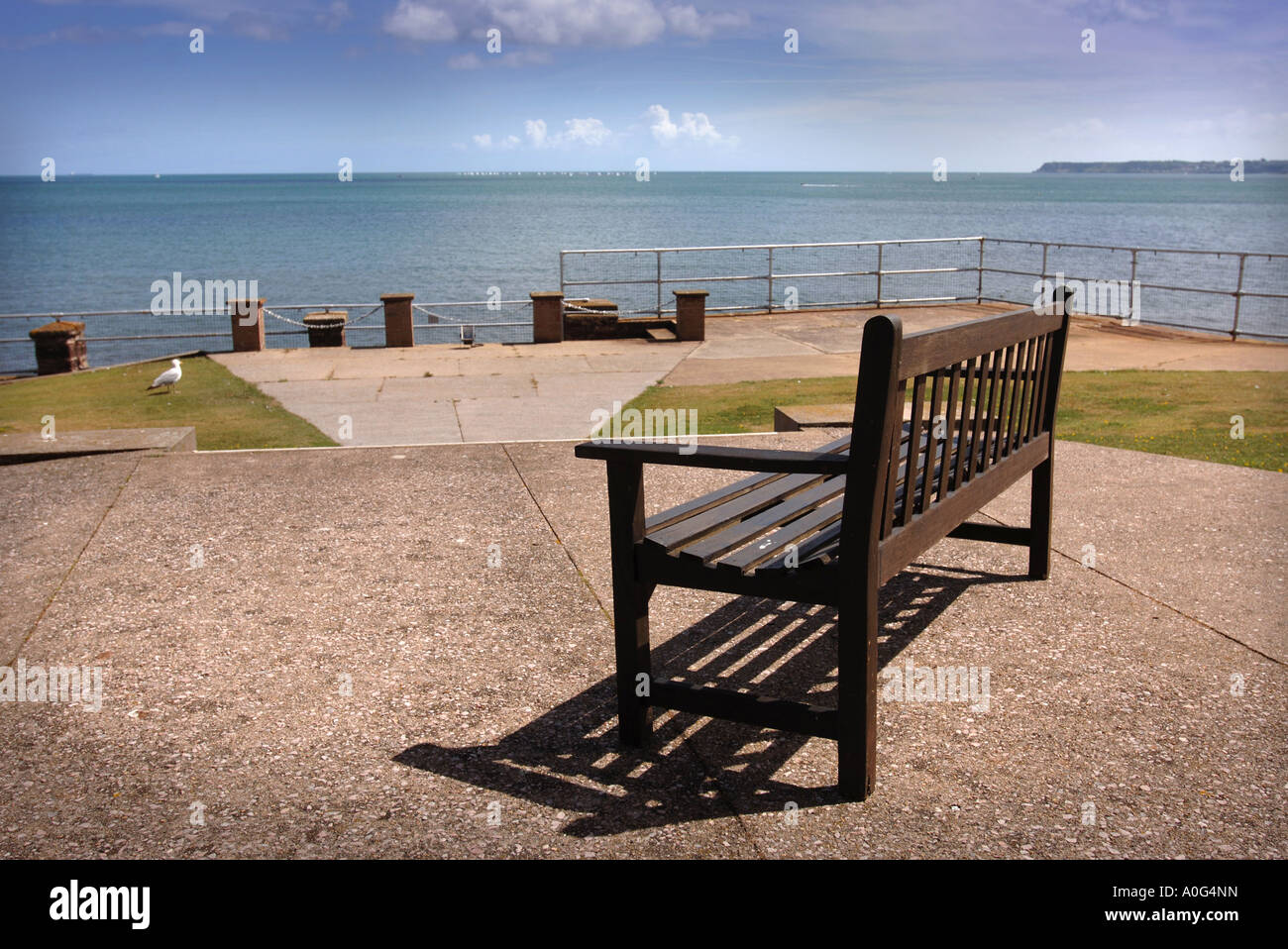 Vista sul mare dalla terrazza presso il Redcliffe Hotel Paignton Devon UK Foto Stock