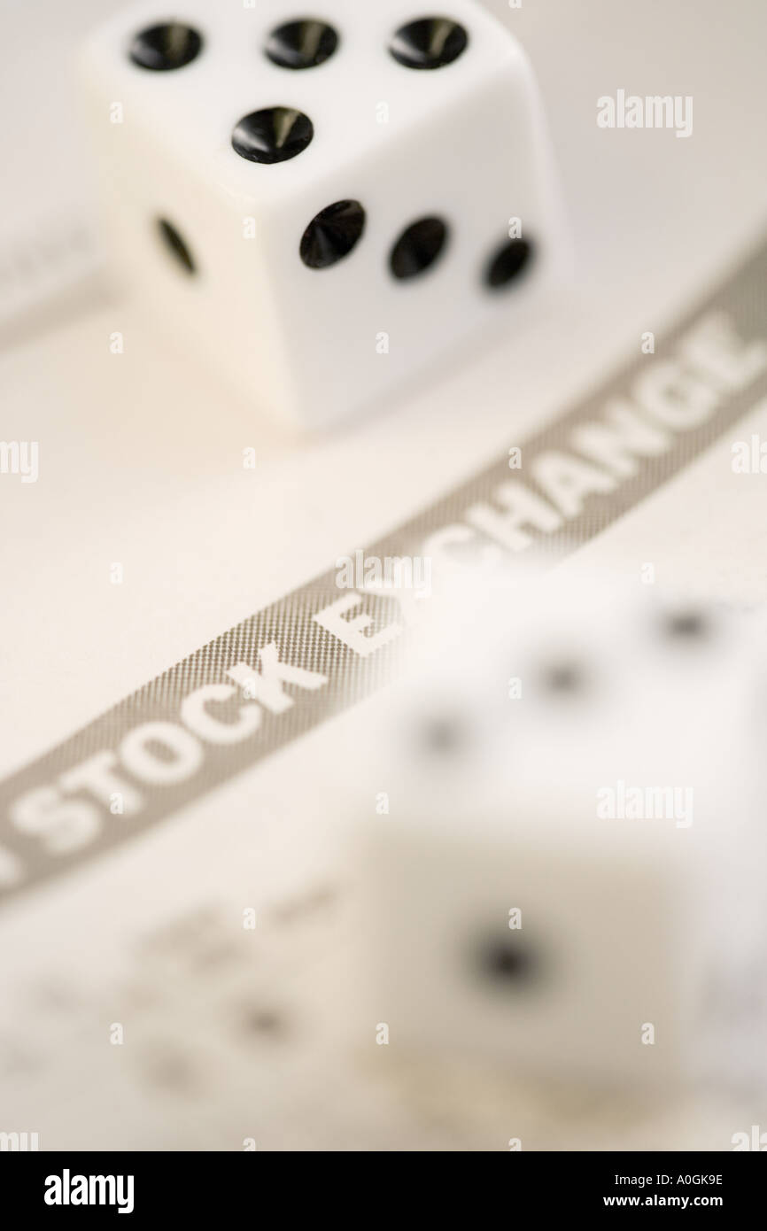 Dadi con stock di carta di exchange Foto Stock