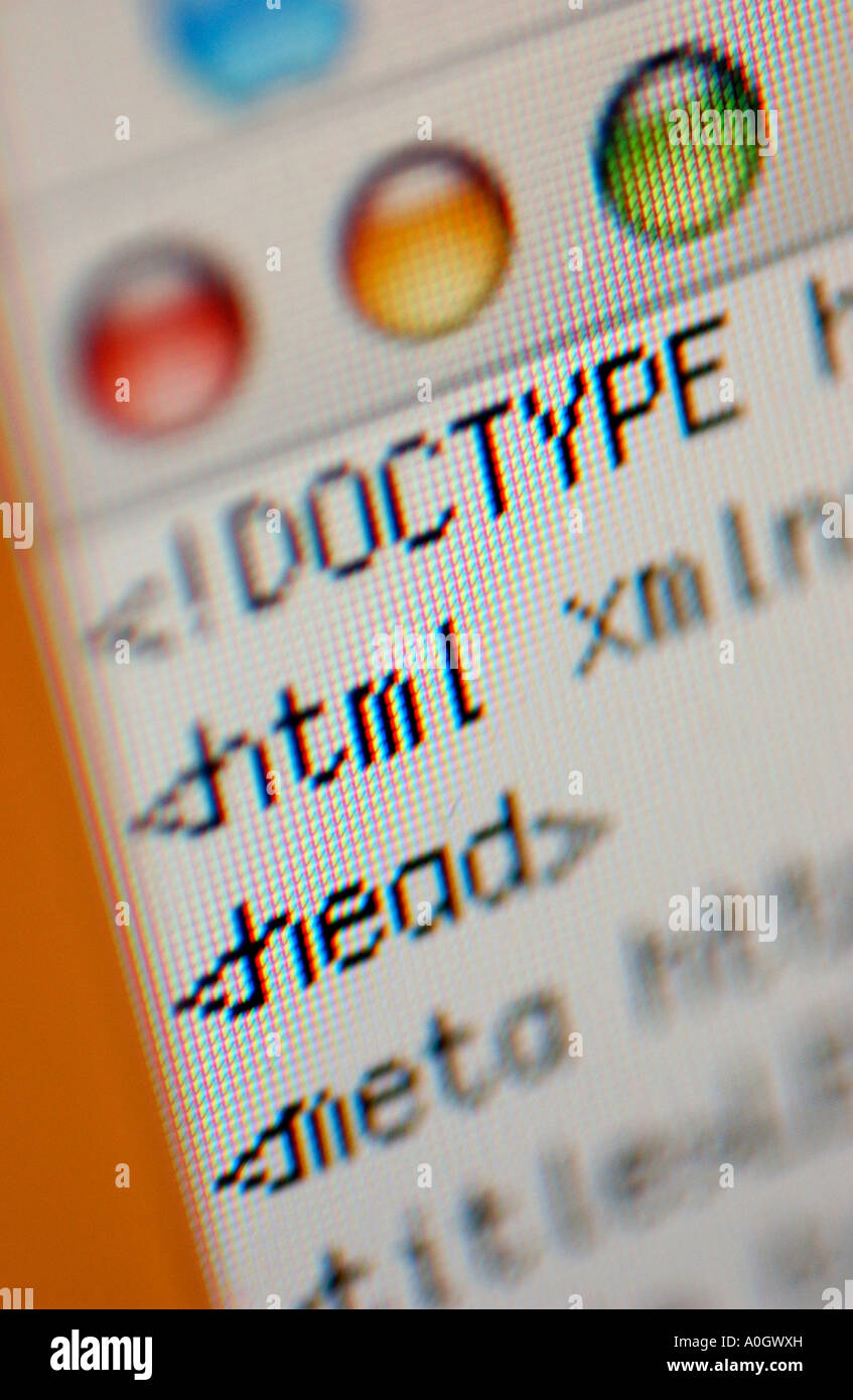 pagina Web HTML Foto Stock