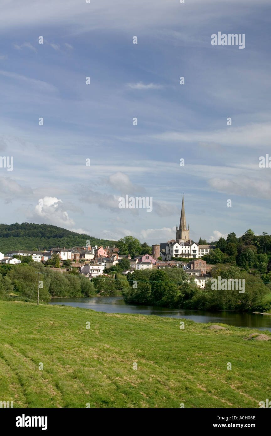 Fiume Wye Ross on Wye Hereford Worcester Inghilterra Foto Stock