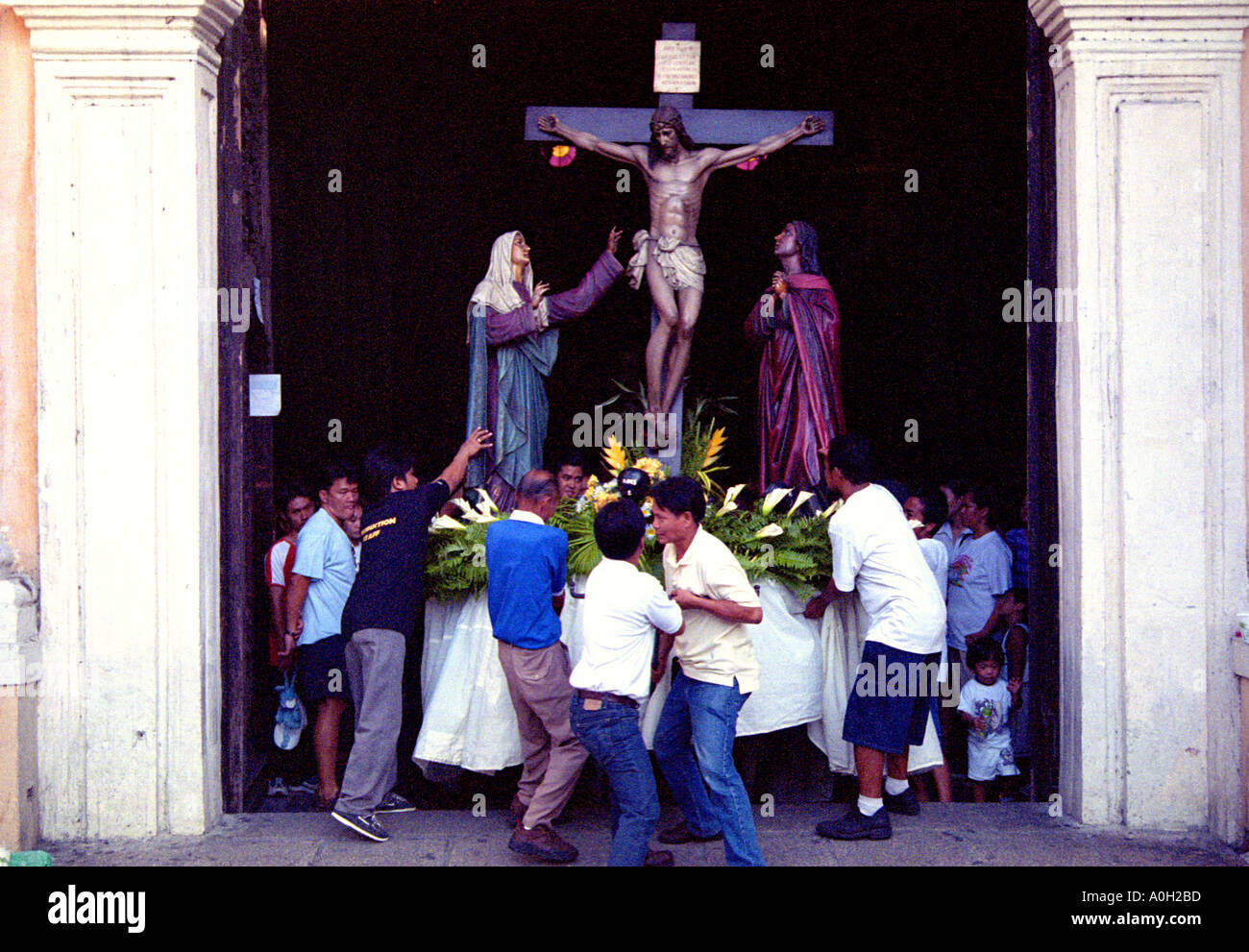 Processione quaresimale in Intramuros, Manila Filippine Foto Stock Processione quaresimale in Intramuros, Manila Filippine Foto Stock
