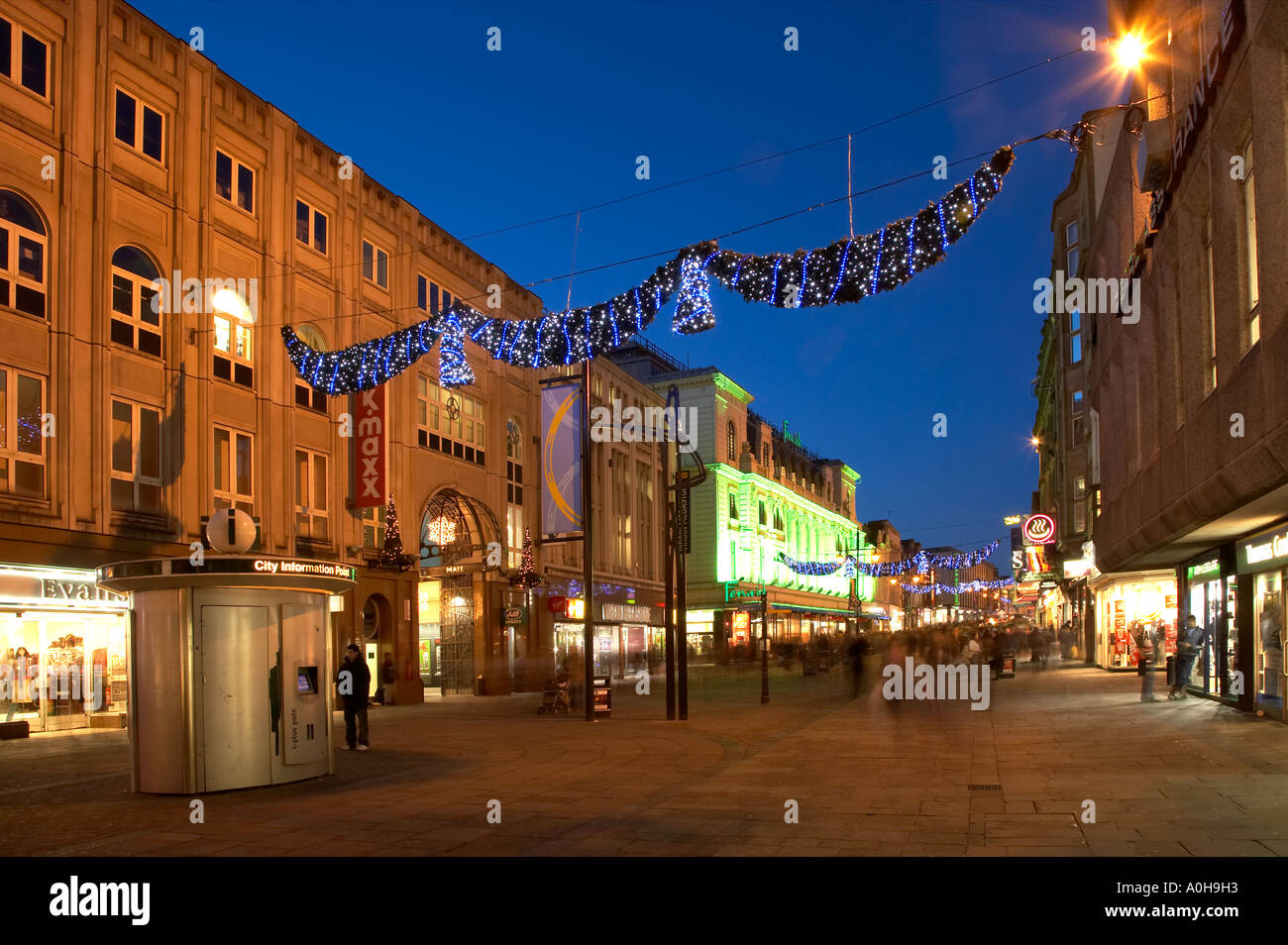 Le luci di Natale Northumberland Street Newcastle upon Tyne Foto Stock