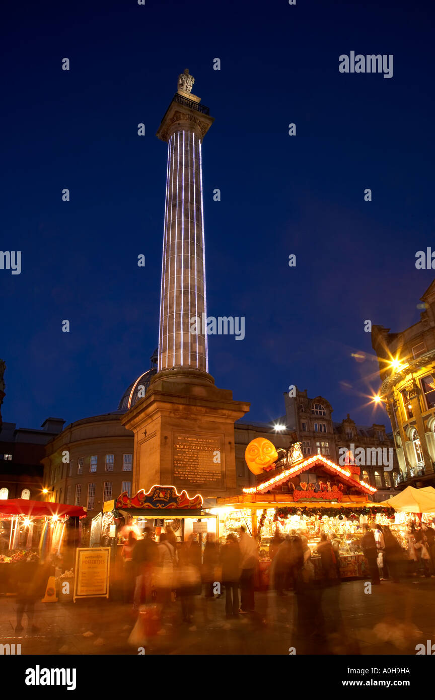 Le luci di Natale Grey Street Newcastle upon Tyne Foto Stock