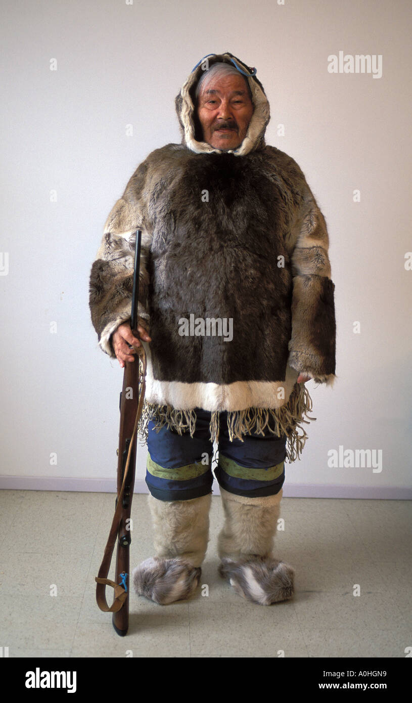 Ritratto di un uomo Inuit Foto Stock