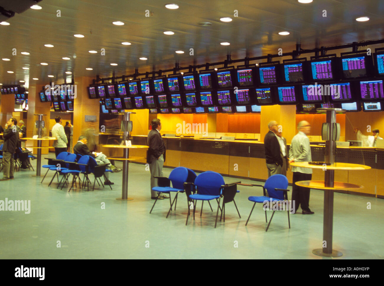Europa Spagna Barcellona Catalunya Stock Exchange Building Interior Borsa de Barcelona Foto Stock