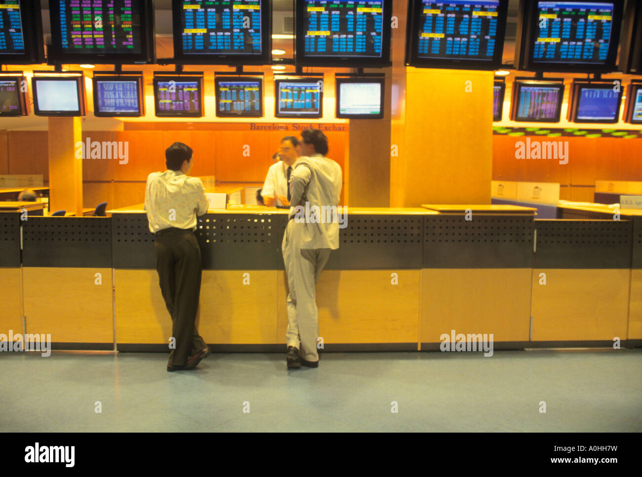 Europa Spagna Catalonia Barcelona Stock Exchange Trading Stock di scheda di dati di mercato Foto Stock