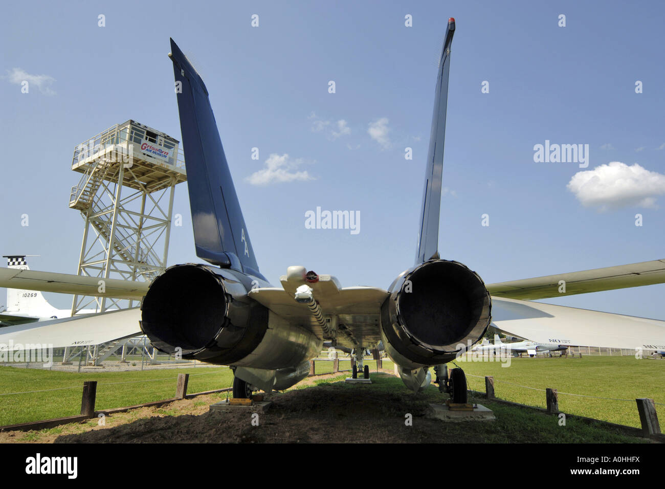 US Navy F14 tomcat aeromobile sul display in Grissom Air Force Base Museum Indiana, IN Foto Stock