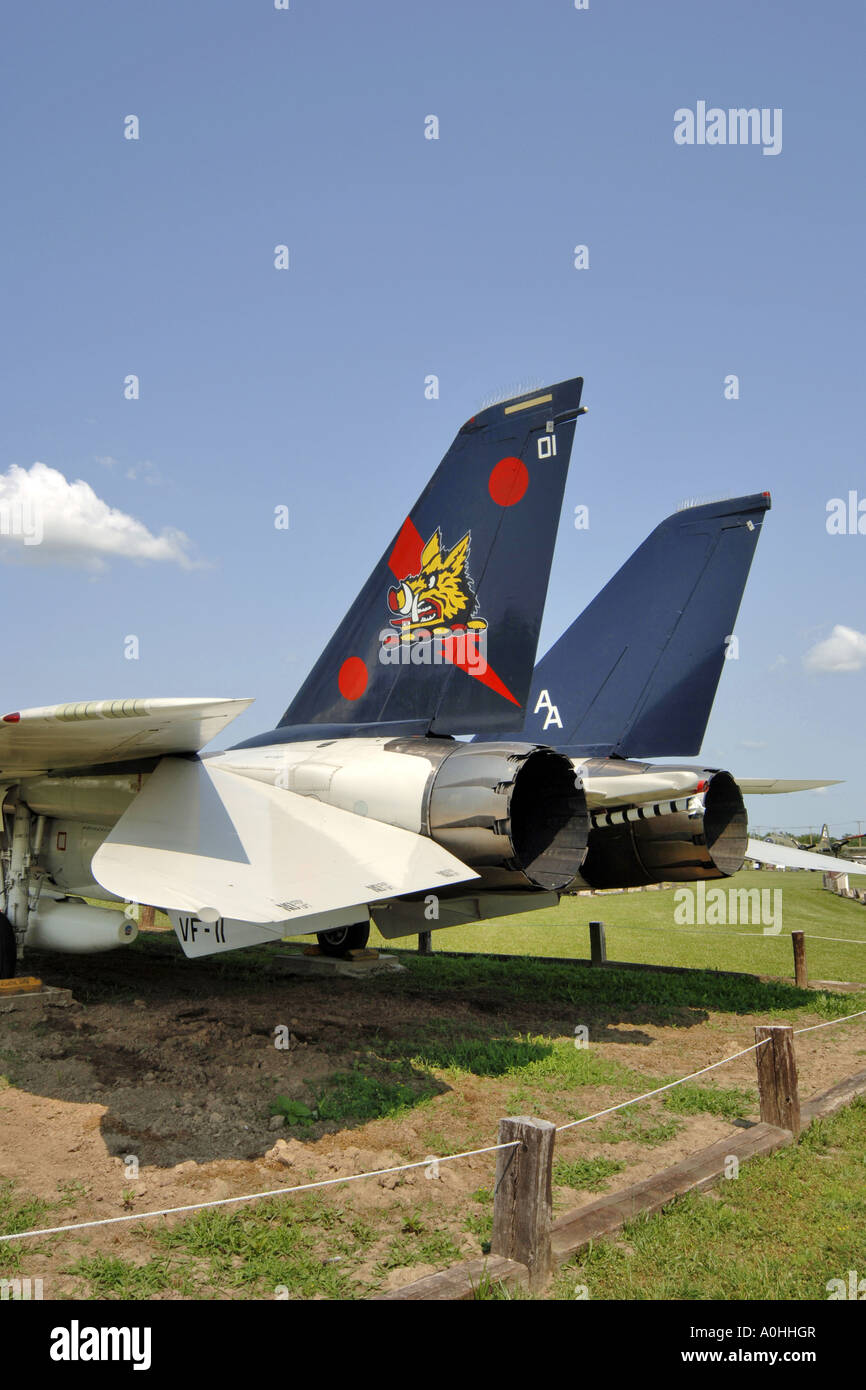 US Navy F14 tomcat aeromobile sul display in Grissom Air Force Base Museum Indiana, IN Foto Stock