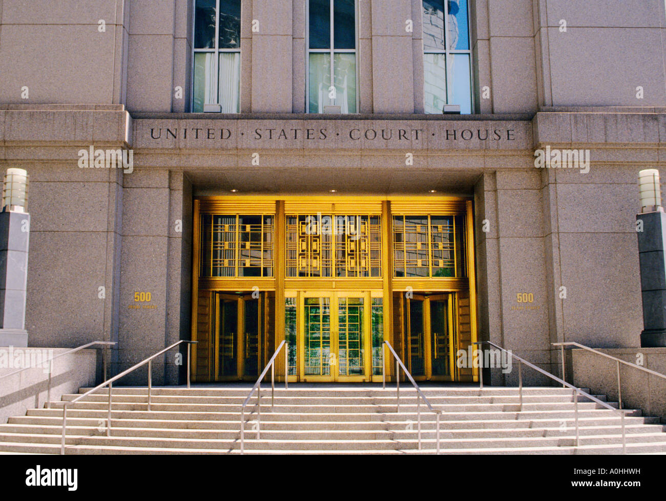 Tribunale degli Stati Uniti distretto meridionale di New York Daniel Patrick Moynahan Court. Foley Square, New York City. Esterno Art Déco. Tribunale DEGLI STATI UNITI Foto Stock