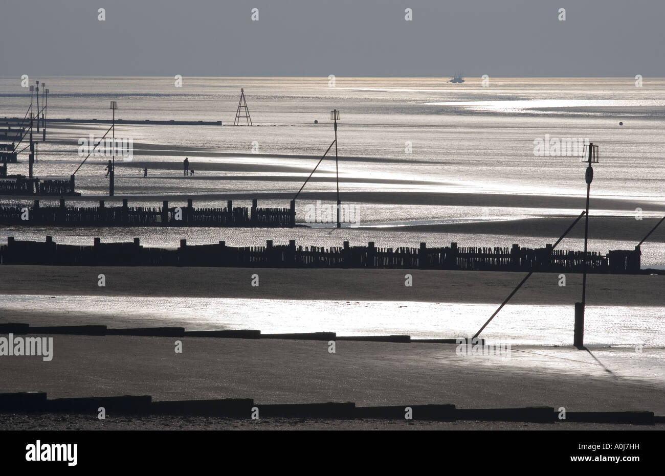 Hunstanton Beach e The Wash Norfolk UK Novembre Foto Stock
