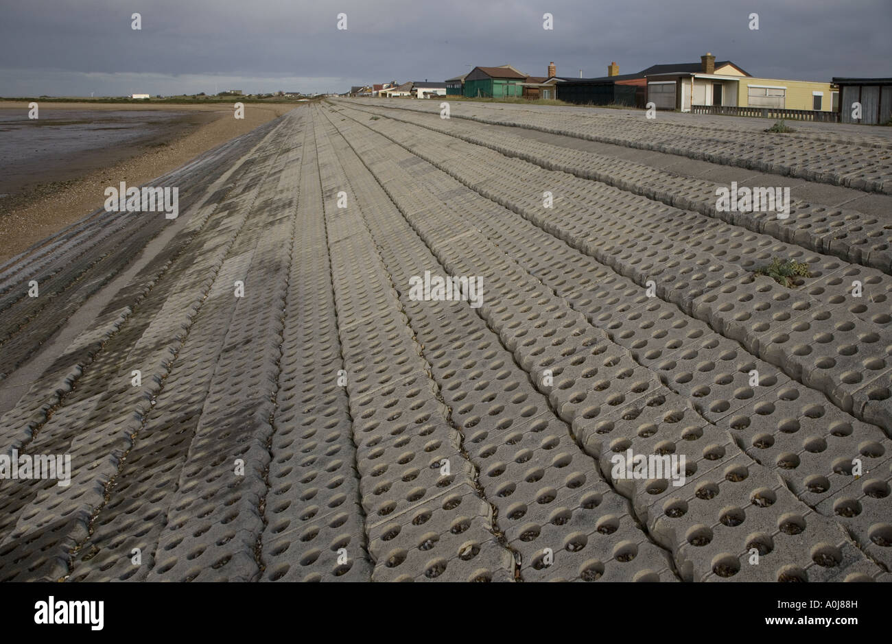 Le difese del mare sul lavare Norfolk Foto Stock