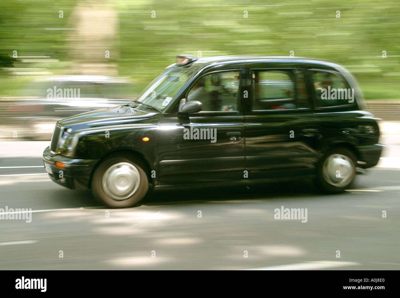 Un black cab a Londra. Foto Stock