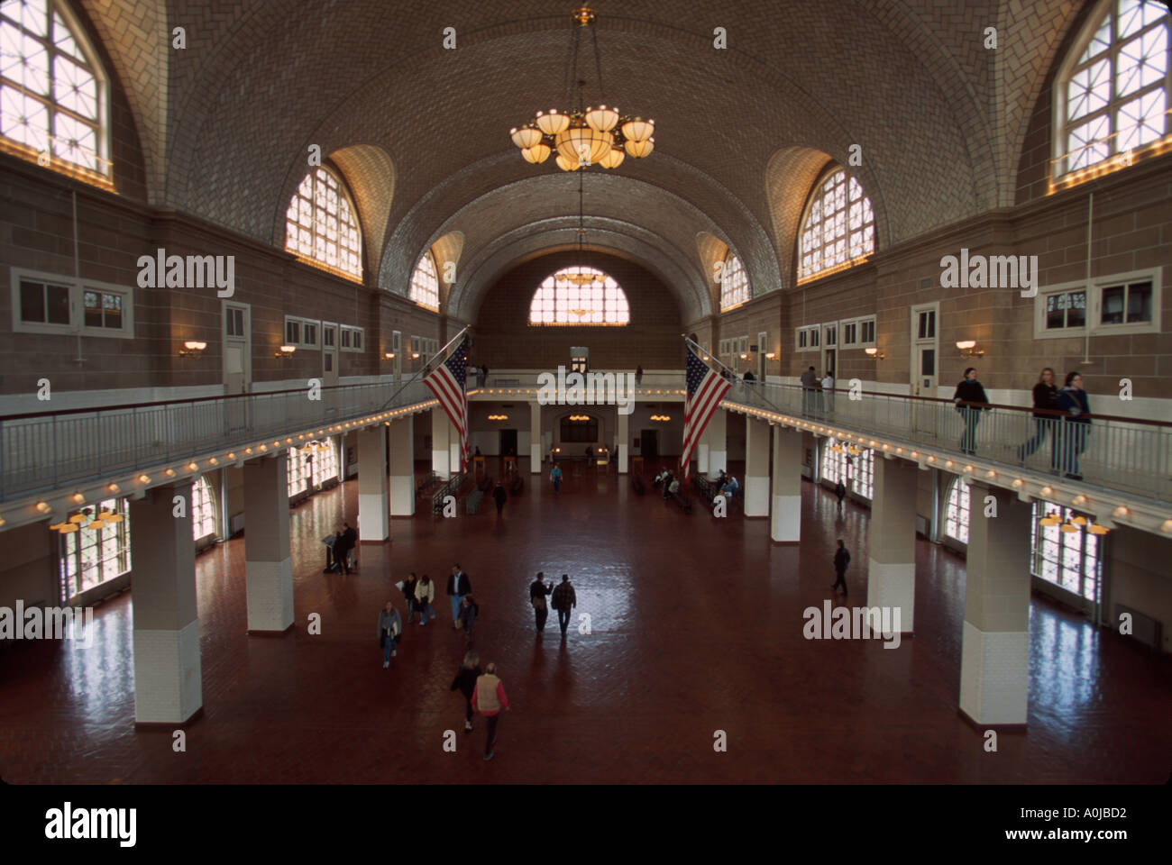 New York City, Ellis Island edificio principale interno deposito immigrati 1892 a 1954 interno NY108, NY108 Foto Stock
