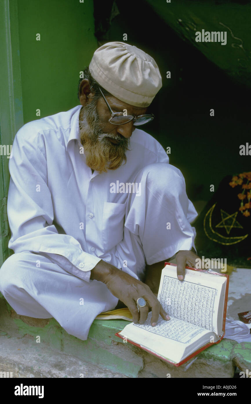 India Jodhpur la lettura del Corano Foto Stock