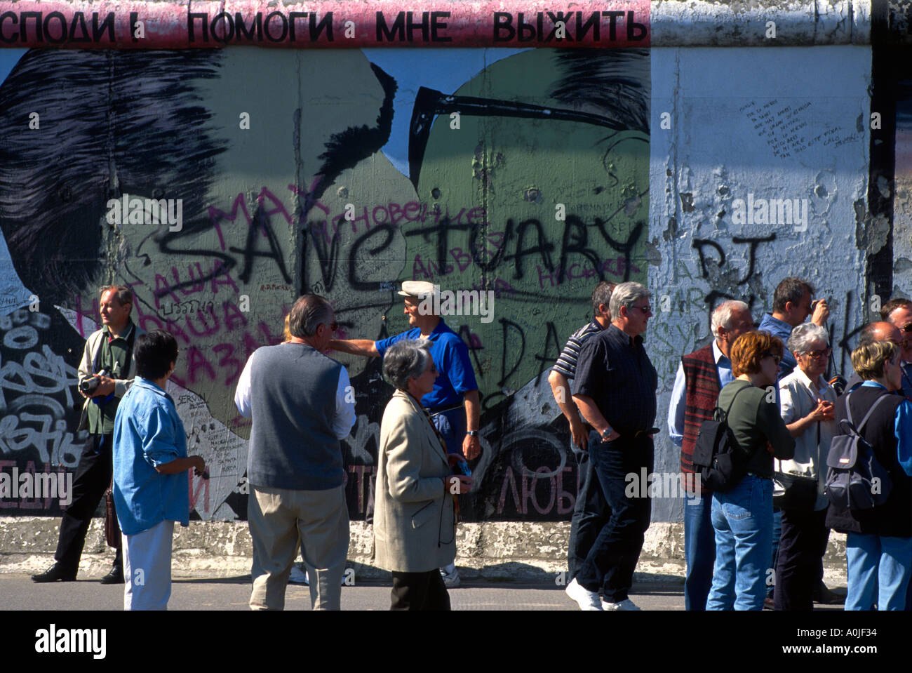 Berlino Germania La East Side Gallery Foto Stock