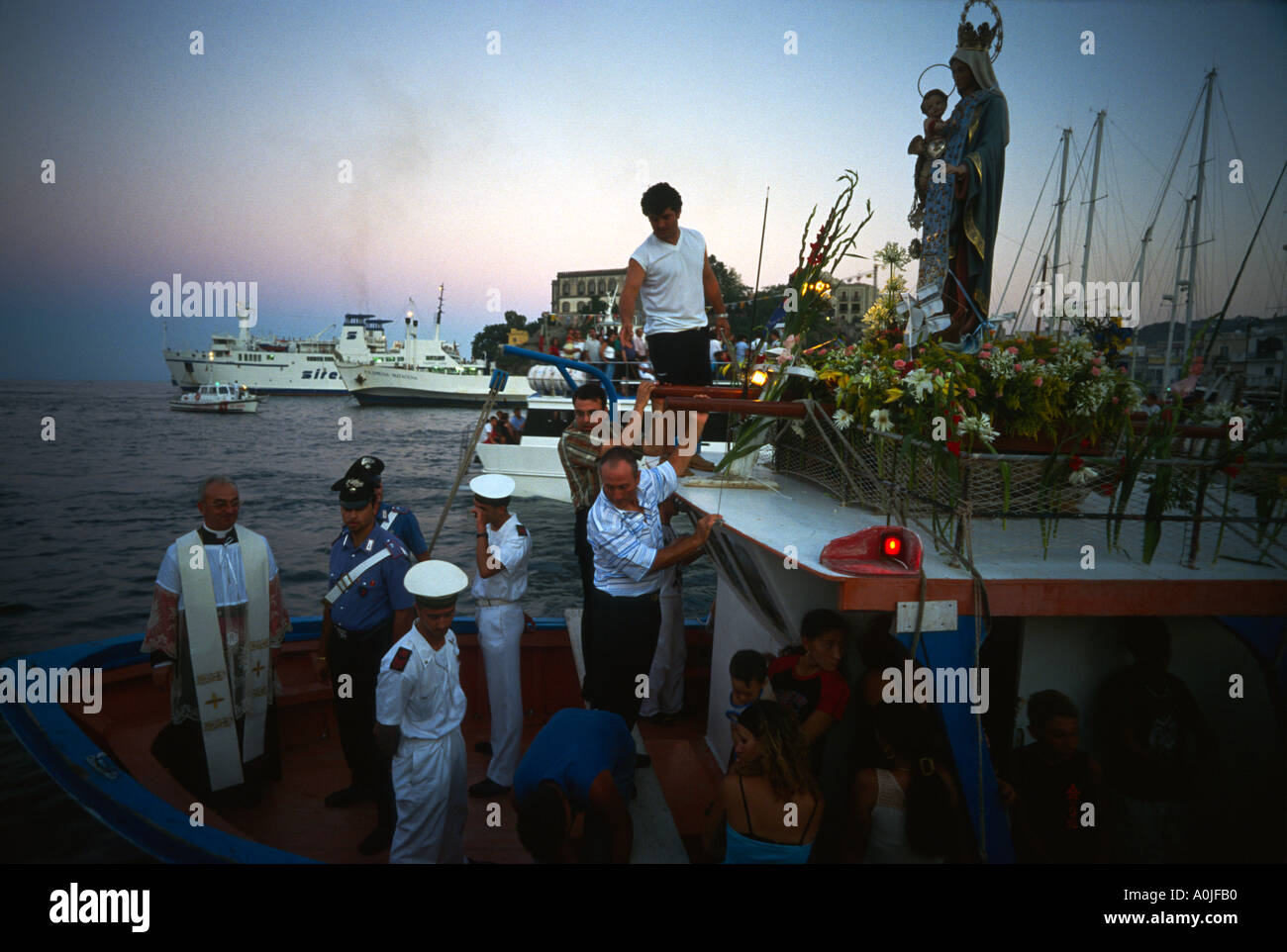 Sicilia Italia Aeolie Lipari Festa della Madonna di Porto Salvo festa della Madonna di Porto Salvo Foto Stock