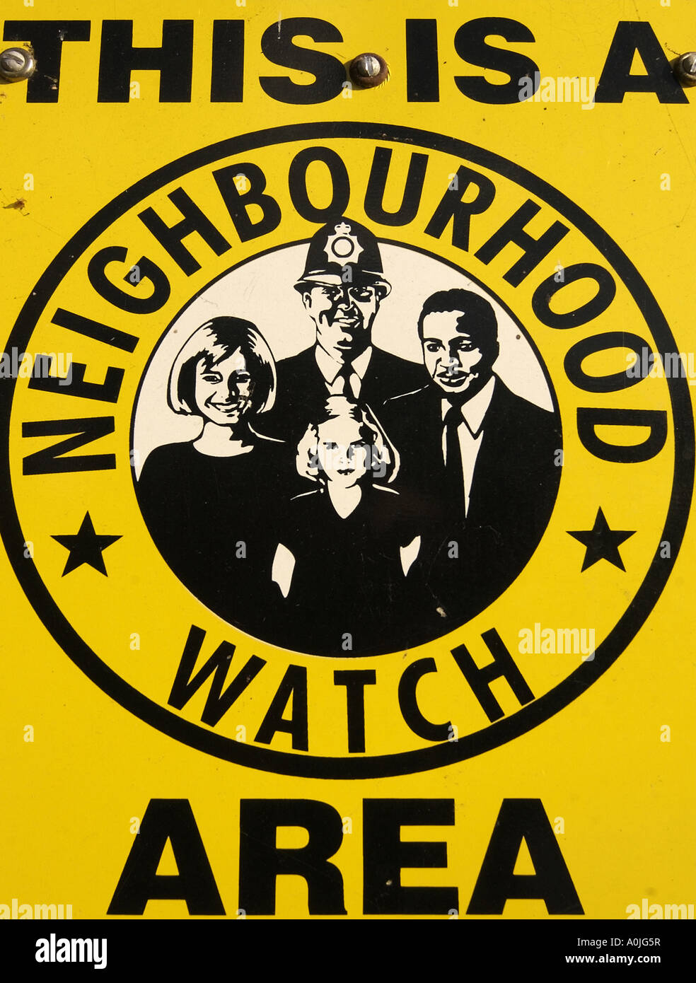 Neighborhood Watch segno Foto Stock