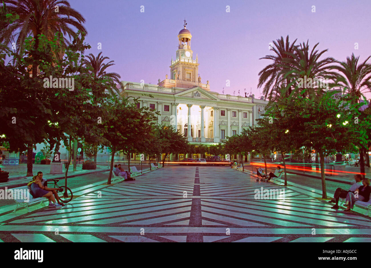 Spagna Andalusia Cadiz Plaza San Juan de Dios Foto Stock