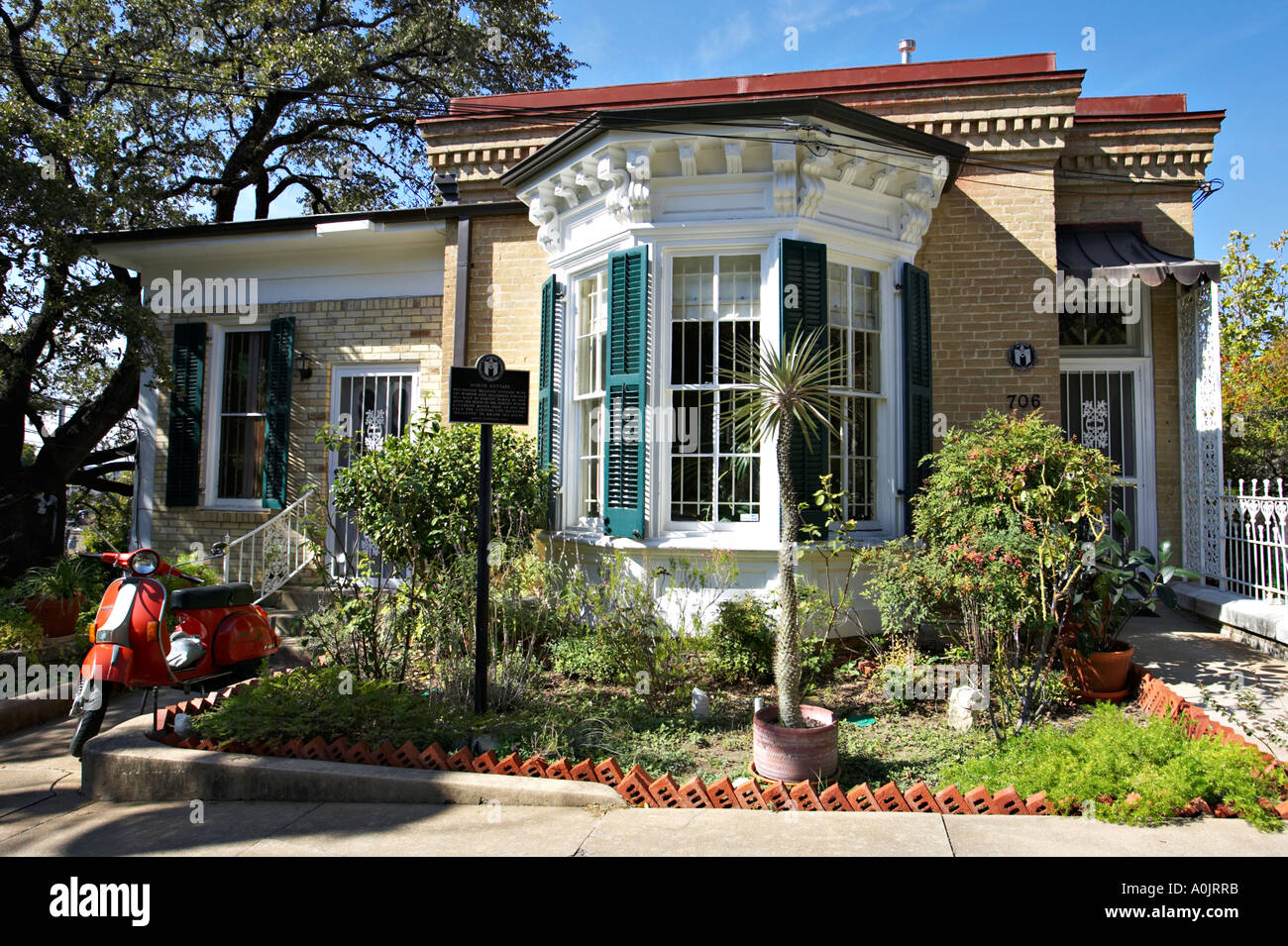 TEXAS ad Austin residenze e case convertito in uffici in blocco Bremond elegante edificio della fine del XIX secolo nelle case Foto Stock