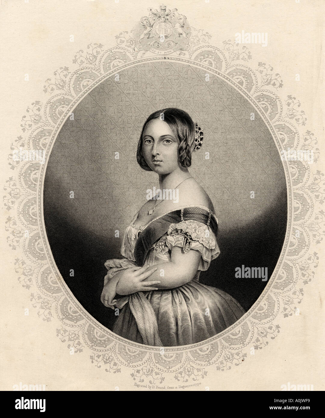La regina Victoria, 1819 - 1901. Visto qui mentre ancora una principessa. Incisi da D Pound da un XIX secolo daguerreotype. Foto Stock