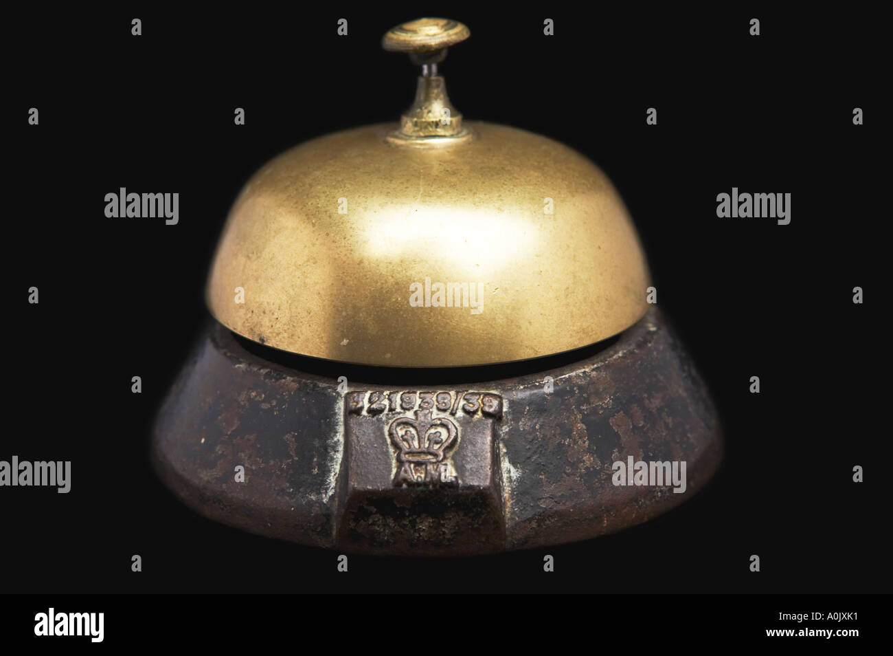 Antique British Servizio Clienti campana a mano Foto Stock