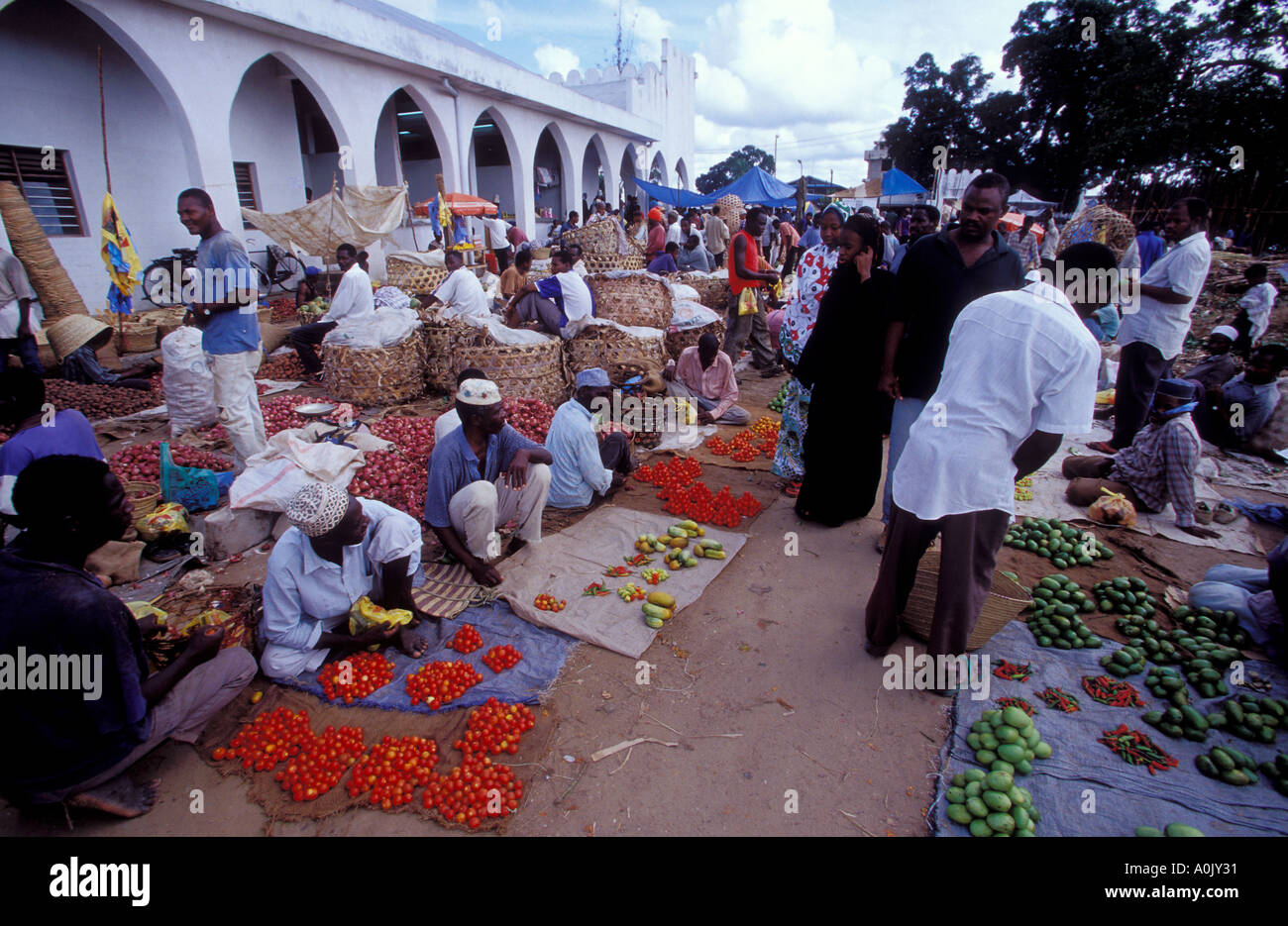 Mercato Ortofrutticolo Stone Town Zanzibar Tanzania Foto Stock