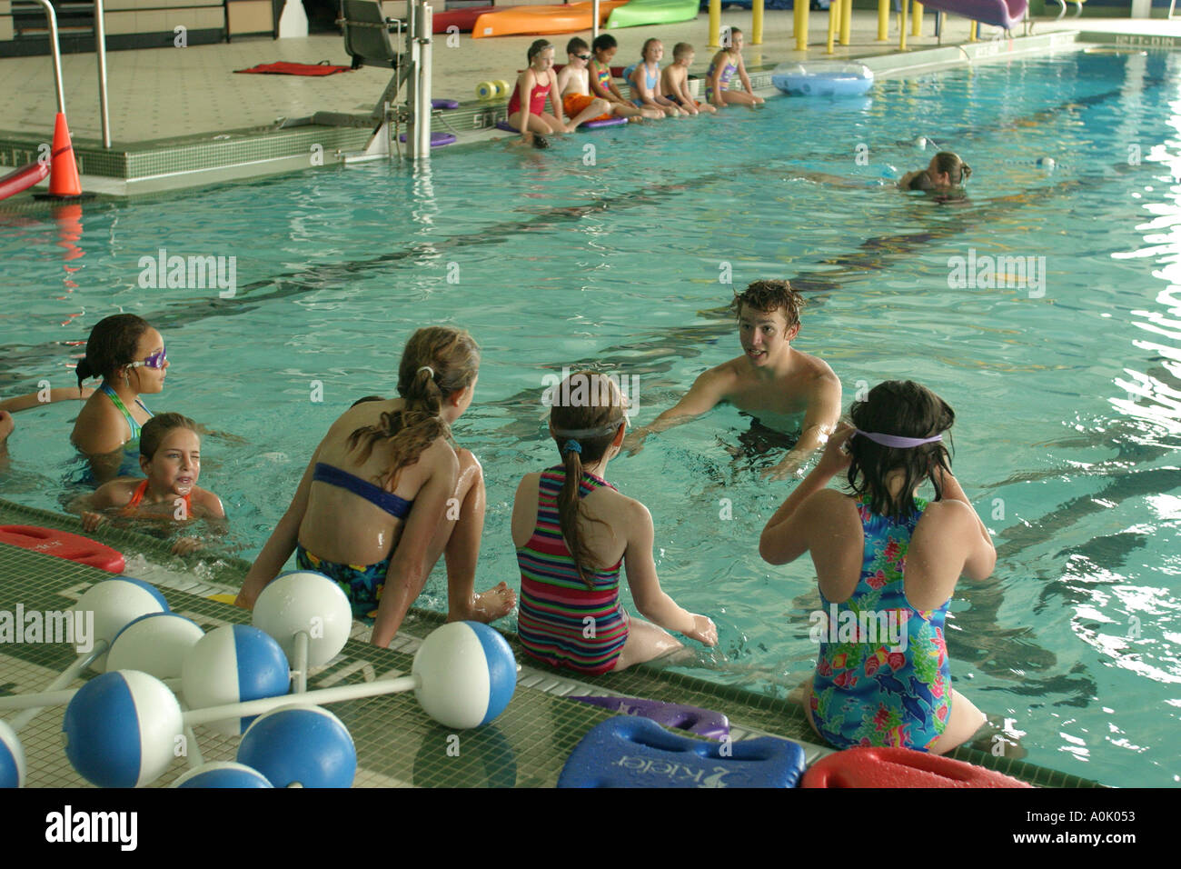 Ohio Lorain County, Oberlin, Lorain County Metro Park, terreno pubblico, attività ricreative, Splash zone, nuoto, esercizio fisico, salute, medico, fitness, allenamento, sport acquatici Foto Stock