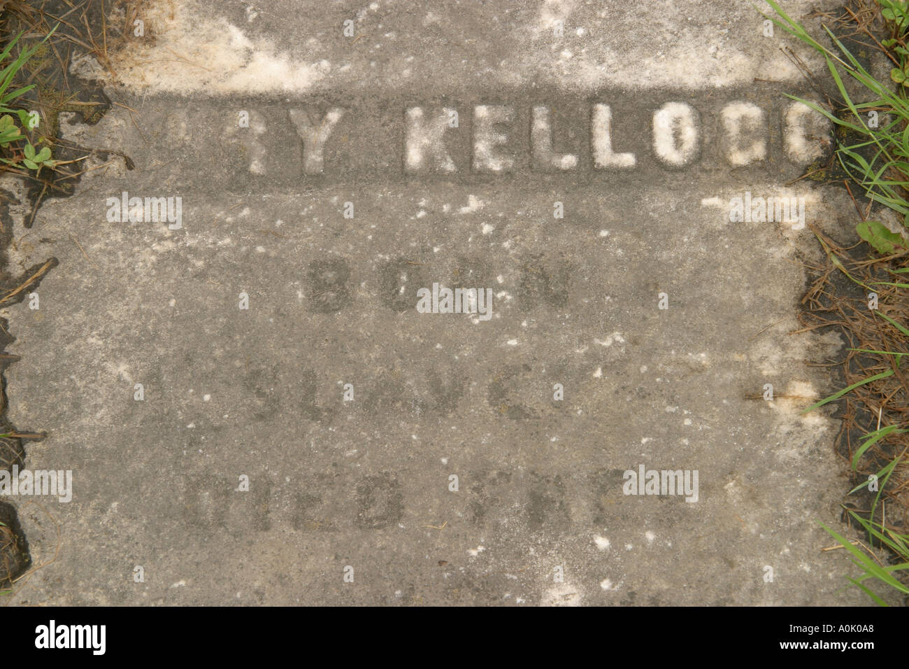 Ohio Lorain County, Oberlin, Westwood Cemetery, sepoltura, morte, nato uno schiavo morto libero, Mary Kellogg lavestone, nero OH0616040045 Foto Stock