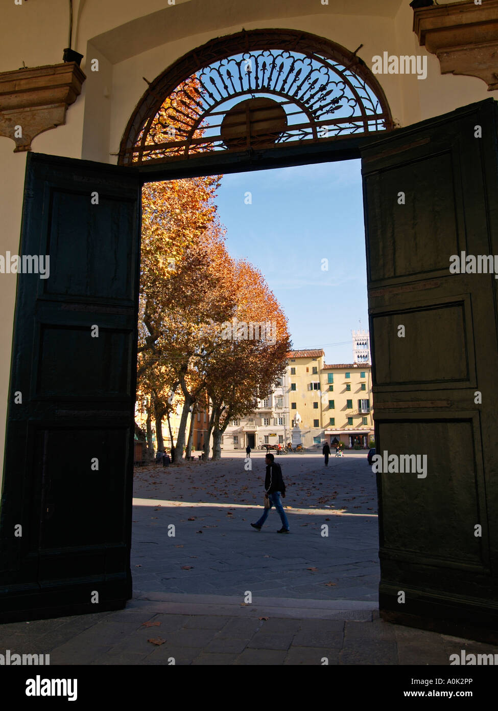 Piazza Napoleone a Lucca Toscana Italia Napoleone sorella regnava su di Lucca dal 1805 al 1815 Foto Stock