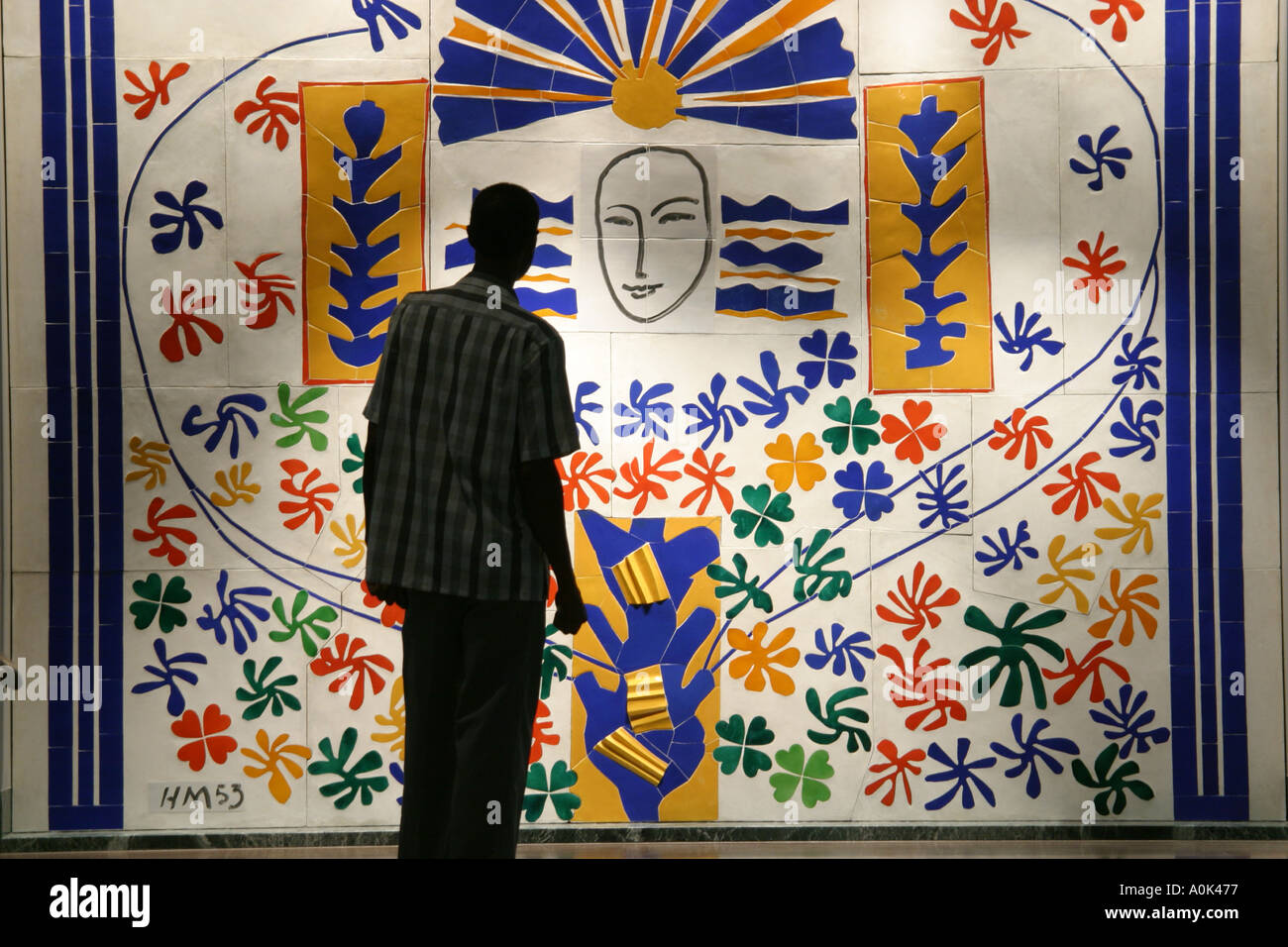 Ohio Toledo Museum of Art, mostra mostre collezione collezioni pittura dipinti, artista Henri Matisse artisti piastrelle murale, uomo uomini silhouette maschio l Foto Stock