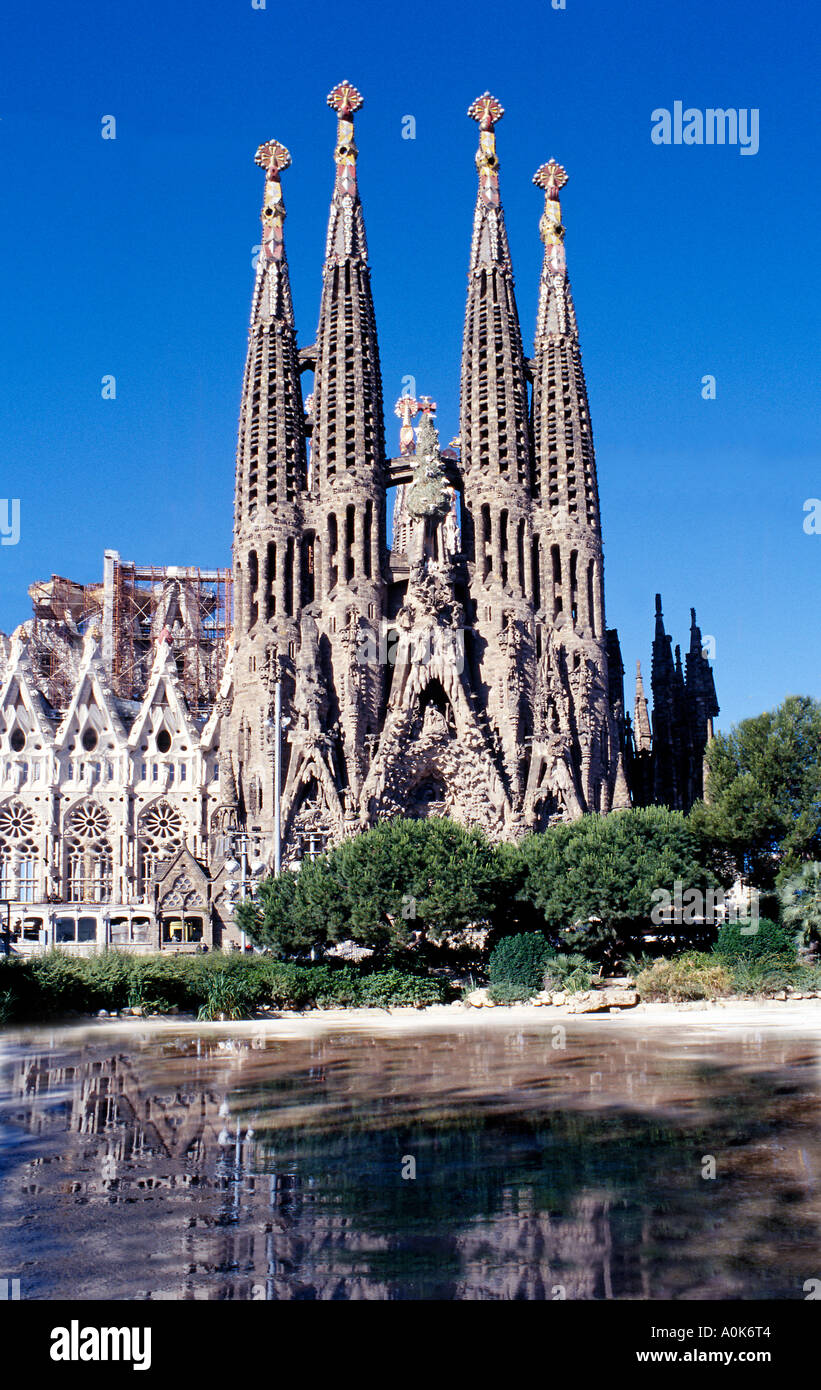 La Sagrada Familia a Barcellona in Spagna, (nota:no gru!) Foto Stock