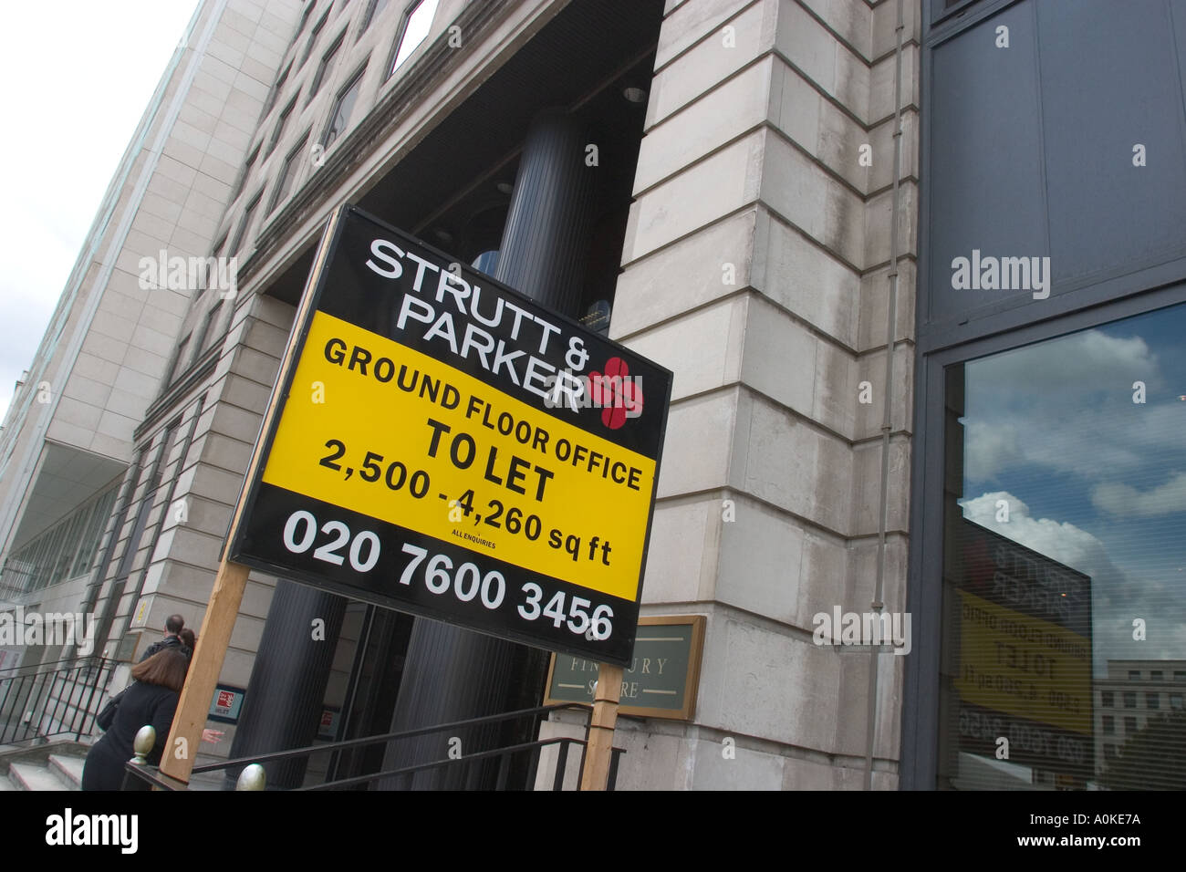 Affitto uffici segno nella città di Londra Foto Stock