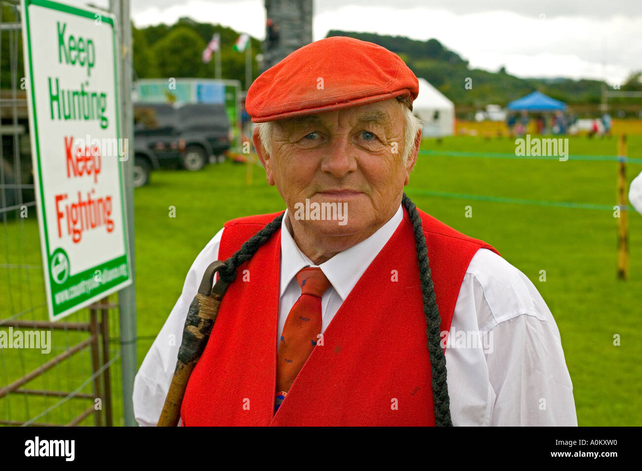 Huntsman a Brecon spettacolo agricolo. vista frontale Foto Stock