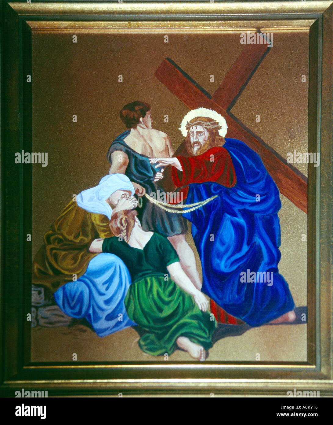 Beirut Libano chiesa Greco Ortodossa Cristo che porta la croce Foto Stock