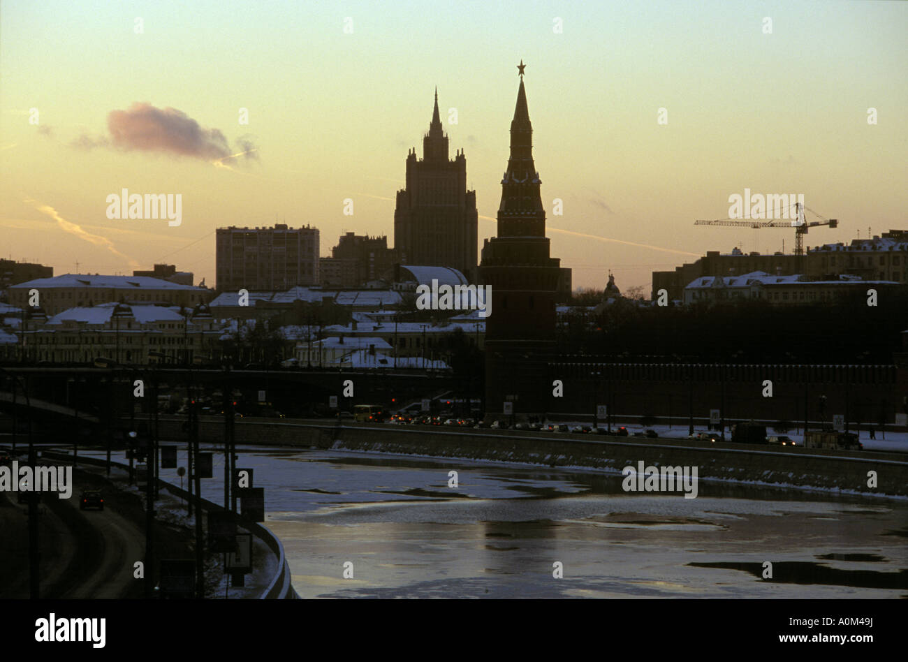Di sera presto in scena a Mosca Russia Foto Stock